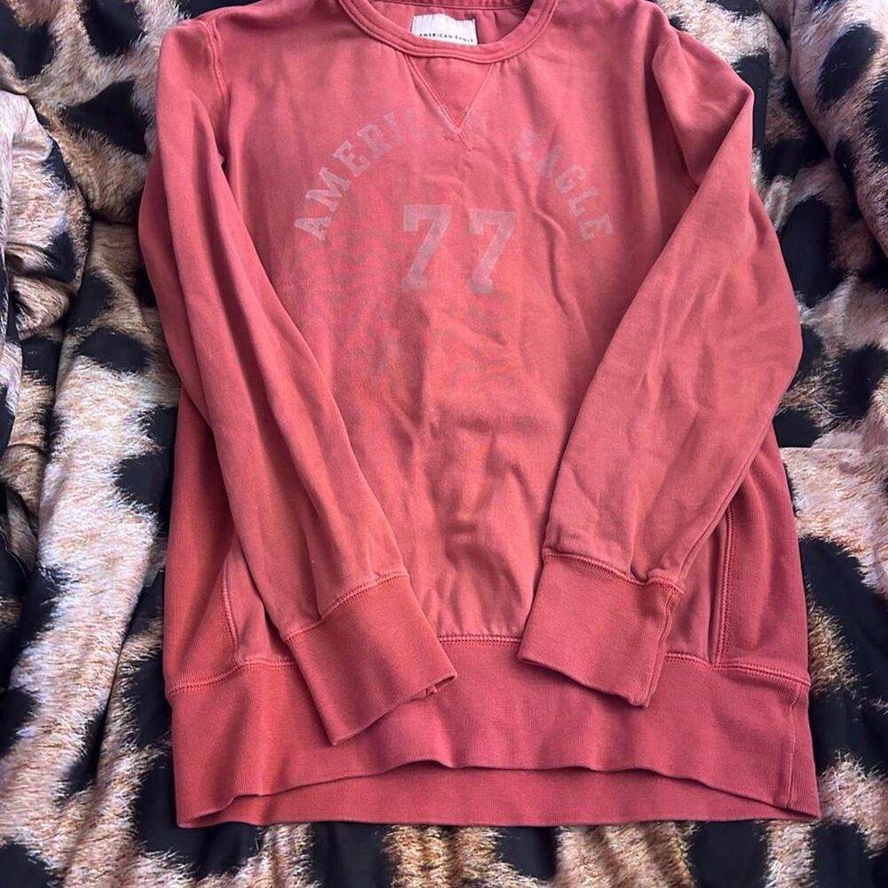 American-eagle Women's Pink and Red Sweatshirt